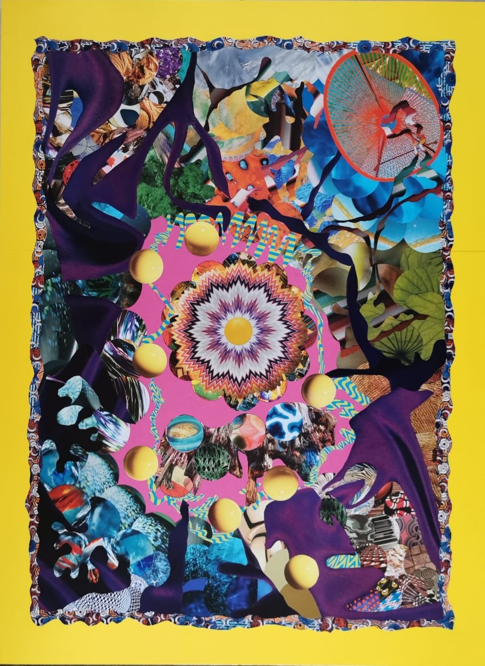 "Collage papier Un Deux Trois Soleil – œuvre artistique de Giwhizart"