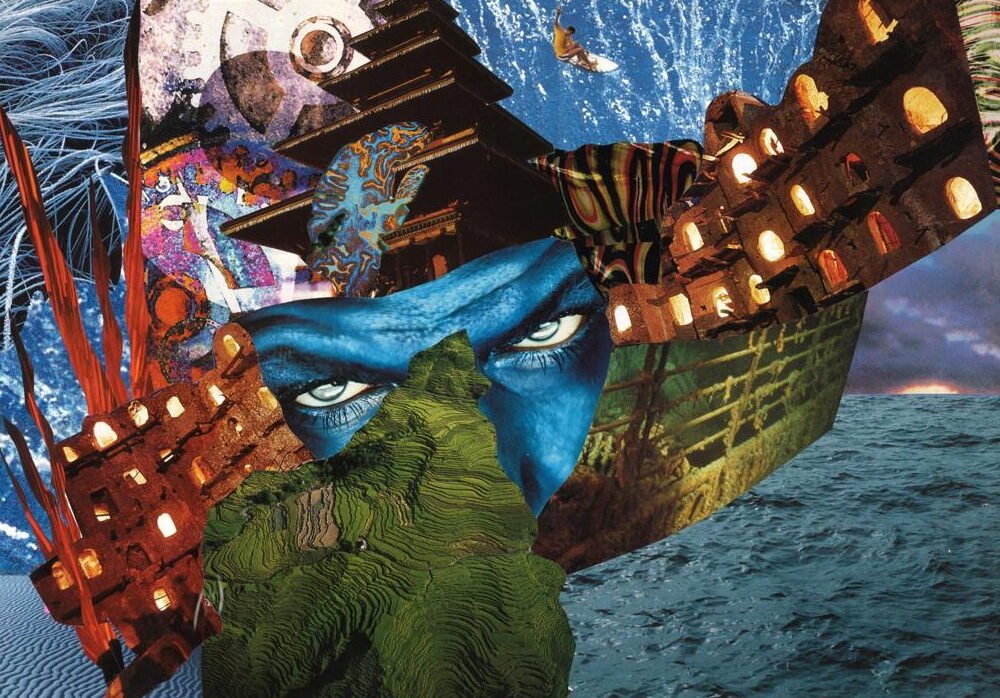 Collage papier "La Matrice" Oeuvre artisque de Giwhizart