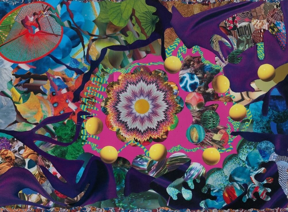 Collage papier "Un Deux Trois Soleil" – œuvre artistique de Giwhizart
