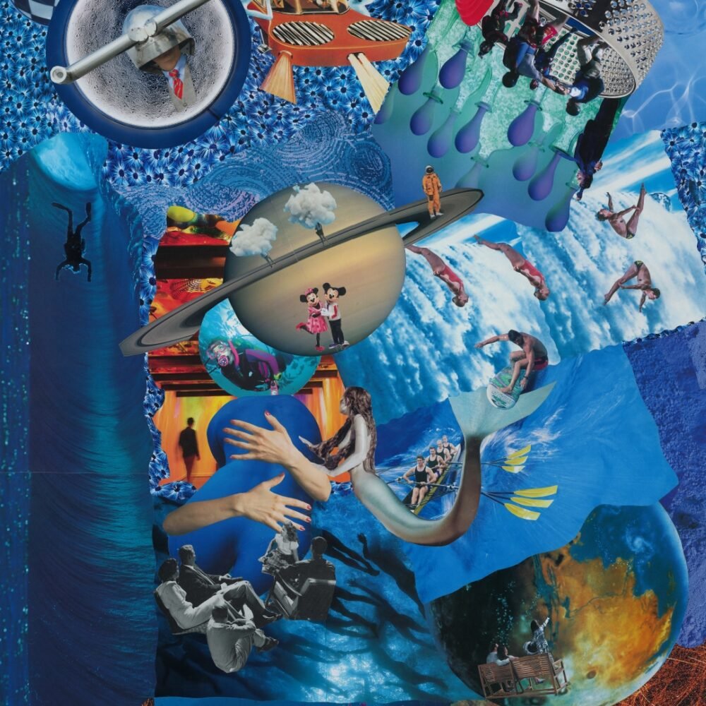 "Objet Intelligent Identifié – grand collage papier de Giwhizart"
