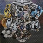 Collage papier "Le temps suspendu" Oeuvre artistique de Giwhizart
