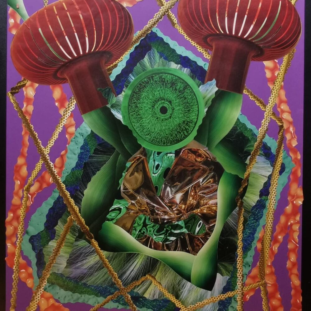 Collage papier "Dissymétrie" Oeuvre artistique de Giwhizart