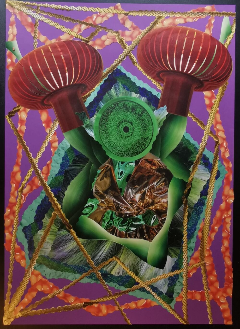 Collage papier "Dissymétrie" Oeuvre artistique de Giwhizart