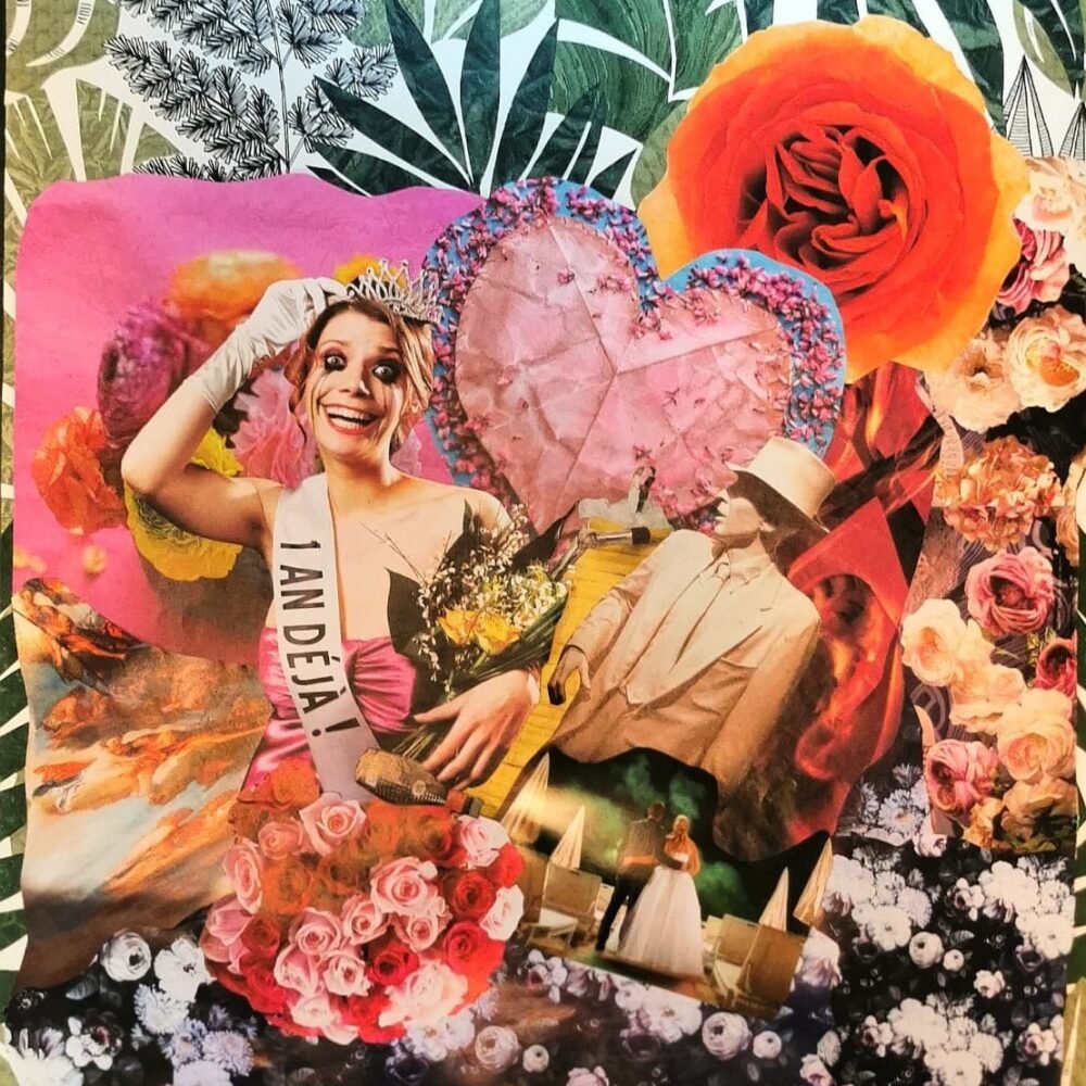 Collage papier "Vive la marée héhéhéhéhé !oeuvre artistique de Giwhizart