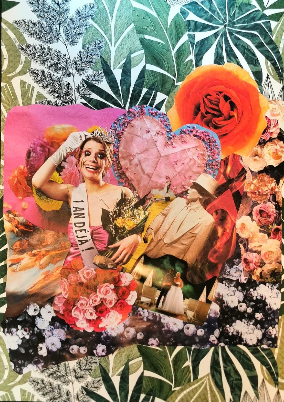 Collage papier "Vive la marée héhéhéhéhé !oeuvre artistique de Giwhizart